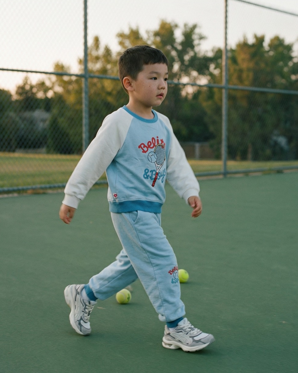 [SET] Light Blue Tennis Color Block Jogger