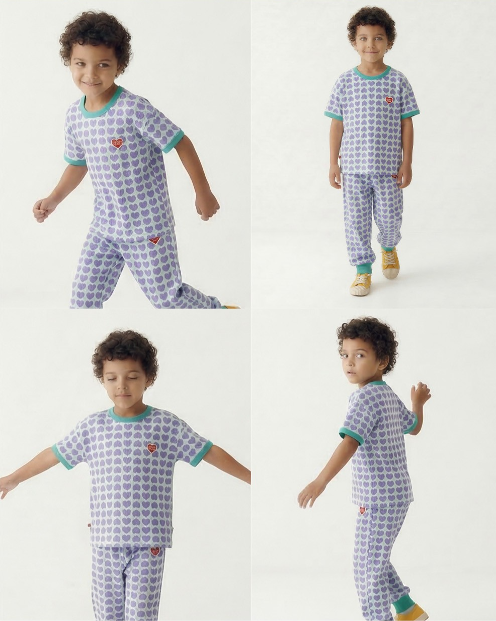 Violet BB Heart Pattern One Mile Short Sleeve