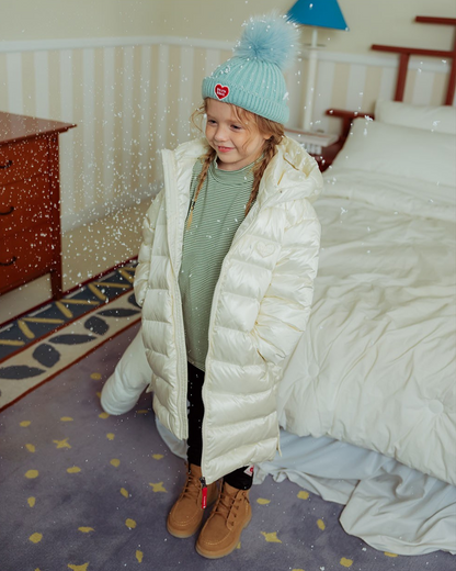 Cream BB Heart Duck Down Long Jumper