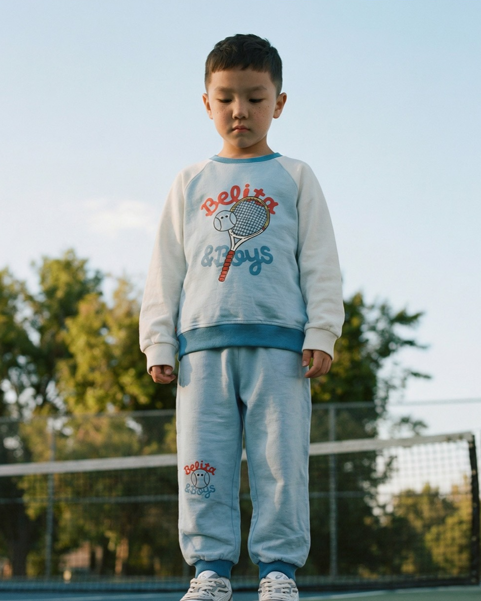 [SET] Light Blue Tennis Color Block Jogger