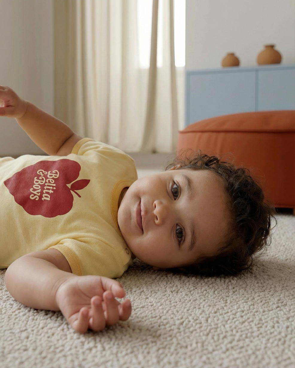 BABY Yellow Bubble Apple Short Jumpsuit