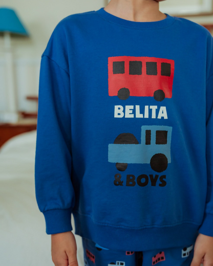 [SET] Blue Bus and Truck Pattern Jogger