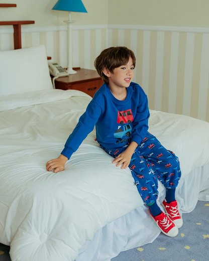 [SET] Blue Bus and Truck Pattern Jogger