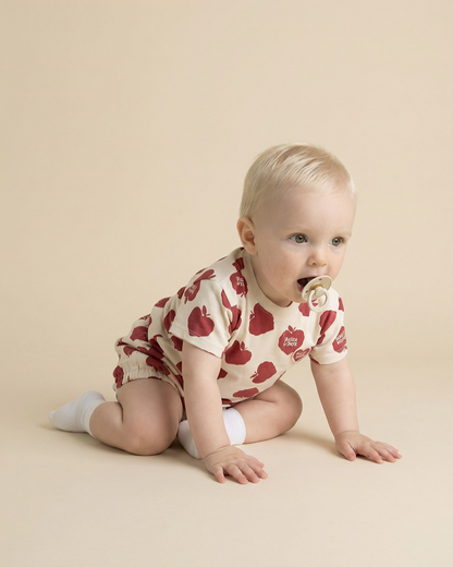 [BABY SET] Red Bubble Apple Pattern Shorts