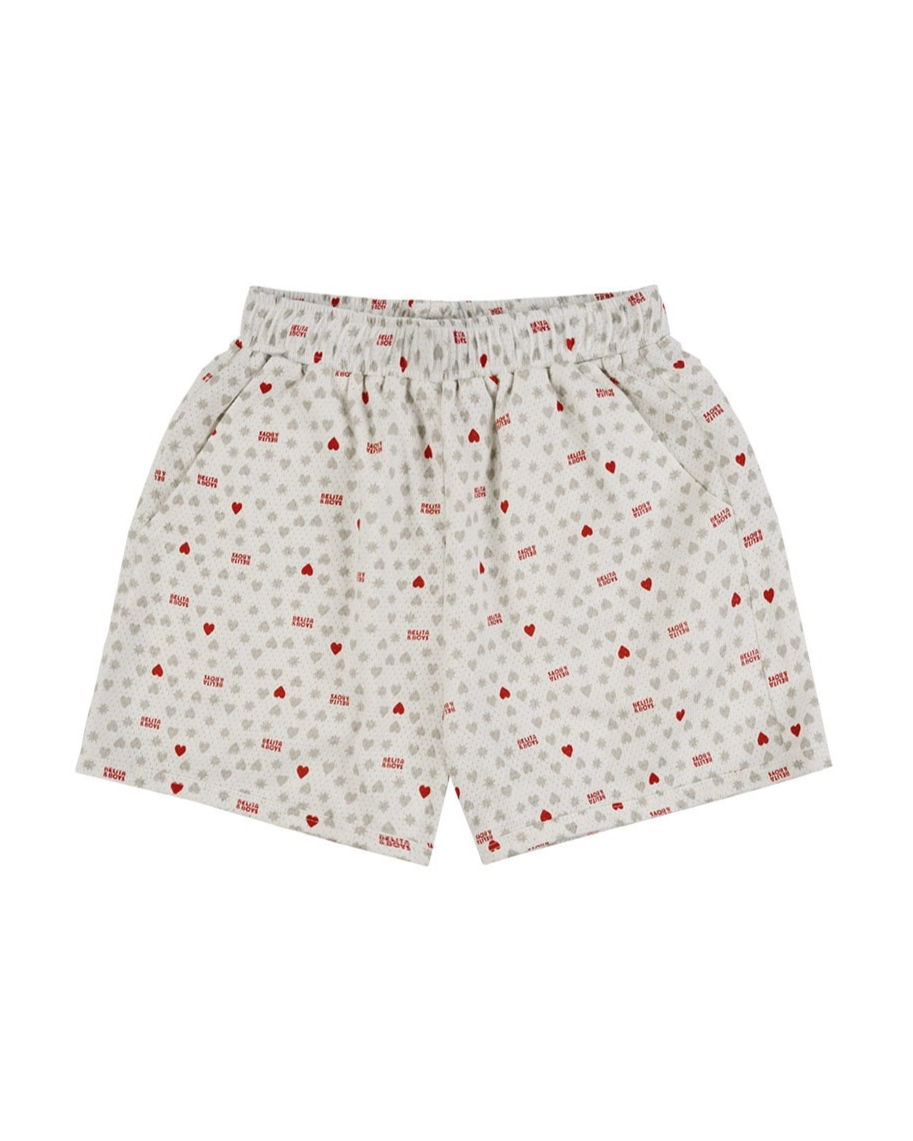 [SET] Light Grey Heart Star Mesh Sleeveless Shorts