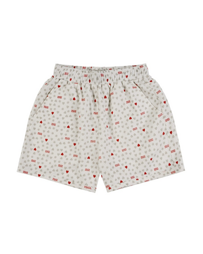 [SET] Light Grey Heart Star Mesh Sleeveless Shorts