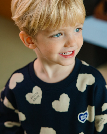 [SET] Navy Heart Pattern Jogger