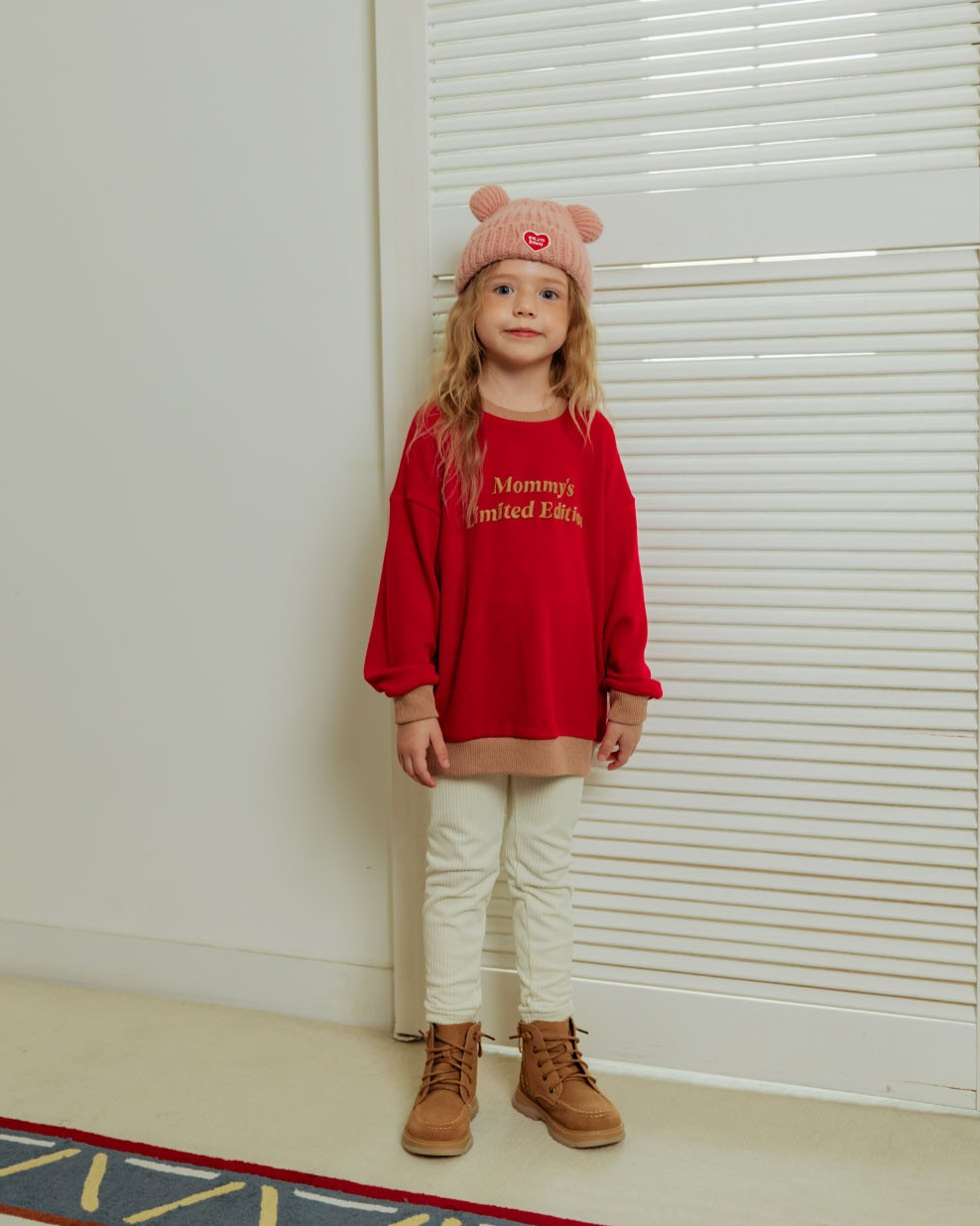 Red Mommy Color Block Knit Sweater