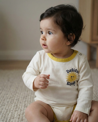 BABY Cream Sun Bodysuit