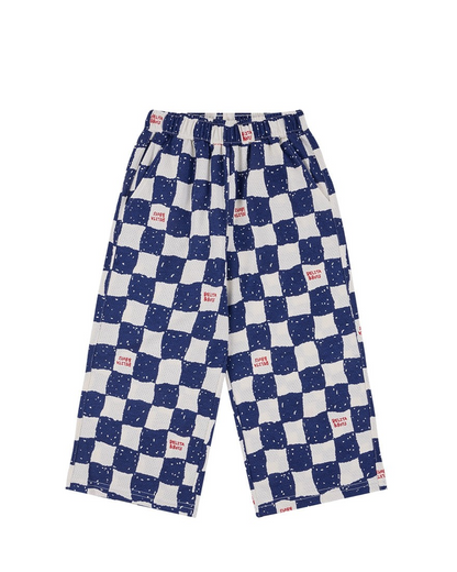 [SET] Blue Checkerboard Mesh Sleeveless Crop