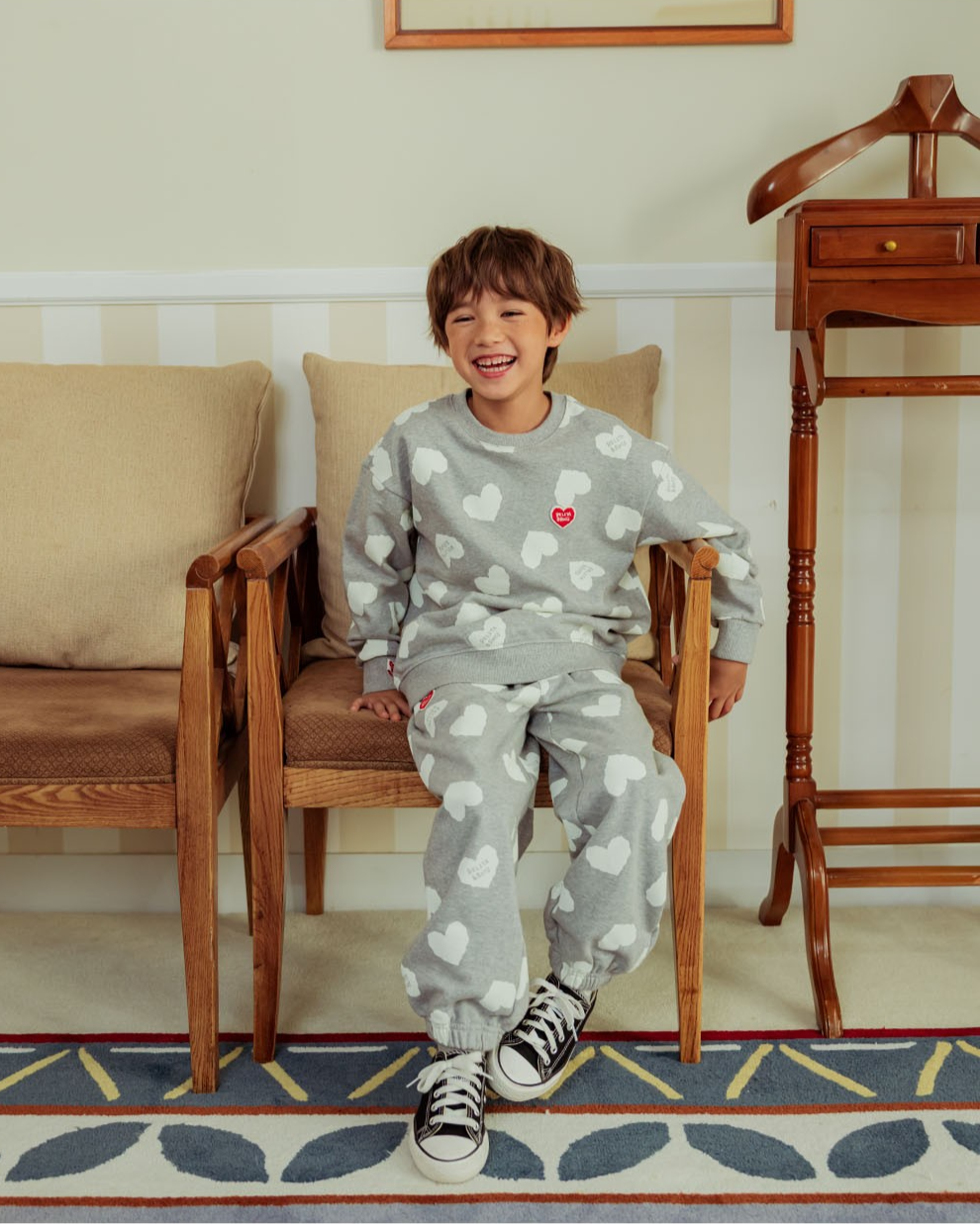 [SET] Grey BB Heart Pattern Jogger