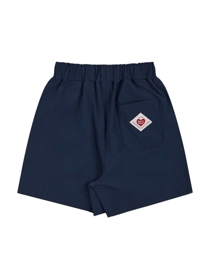 Navy BB Heart Nylon Shorts