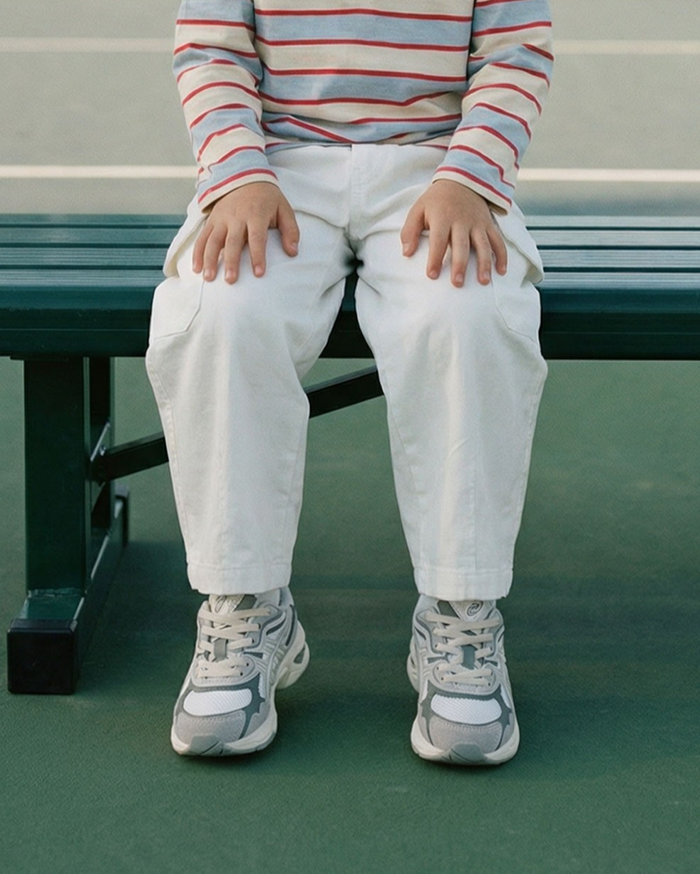 White BB Heart Fatigue Cargo Pants