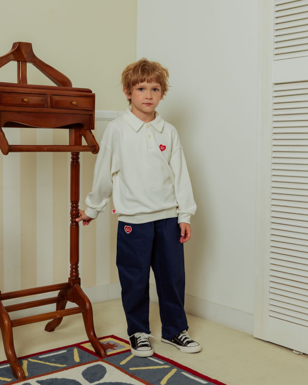 Navy BB Heart Woven Pants