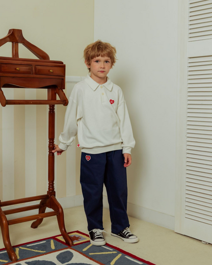 Navy BB Heart Woven Pants