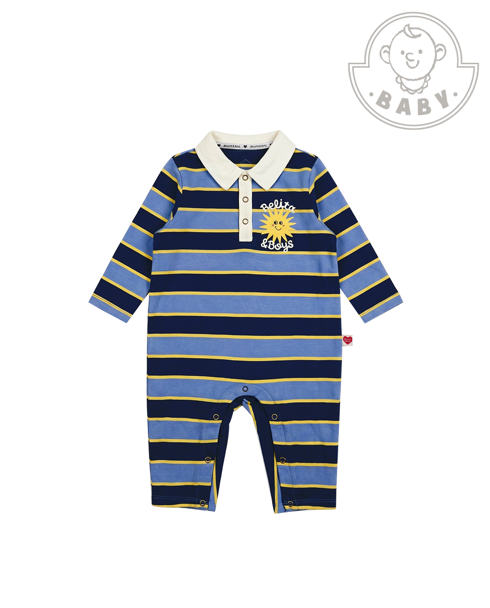 BABY Navy Sun Multi Stripe Collar Jumpsuit