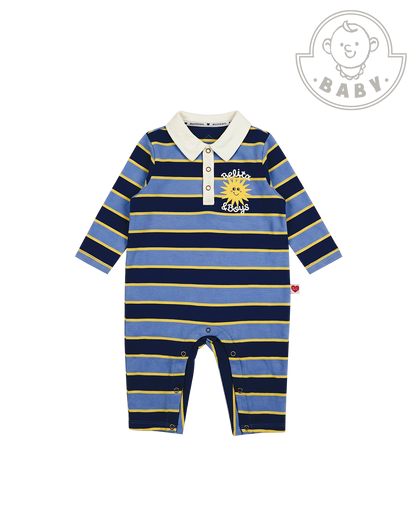 BABY Navy Sun Multi Stripe Collar Jumpsuit