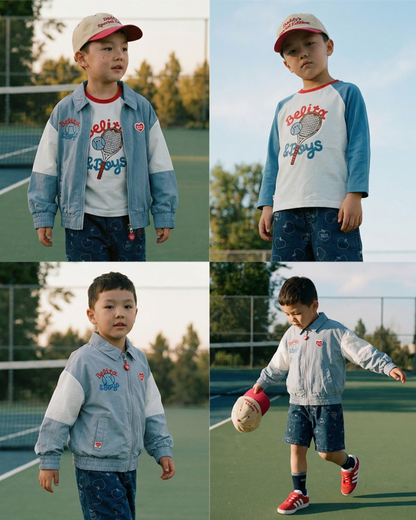 Blue Tennis Raglan Long Sleeve