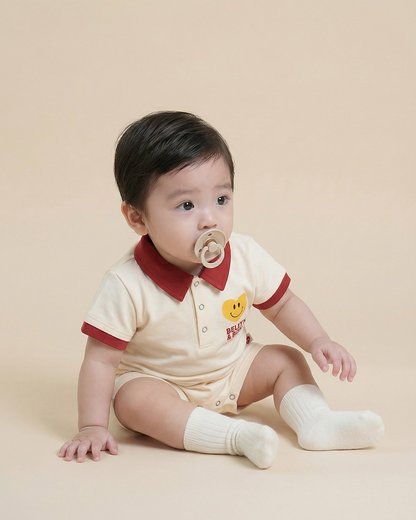 BABY Red Smile Heart Collar Jumpsuit
