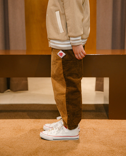 Brown Color Block Corduroy Jogger