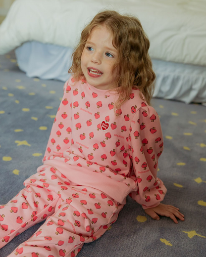 GIRL Pink Mushroom Pattern Frill Sweatshirt