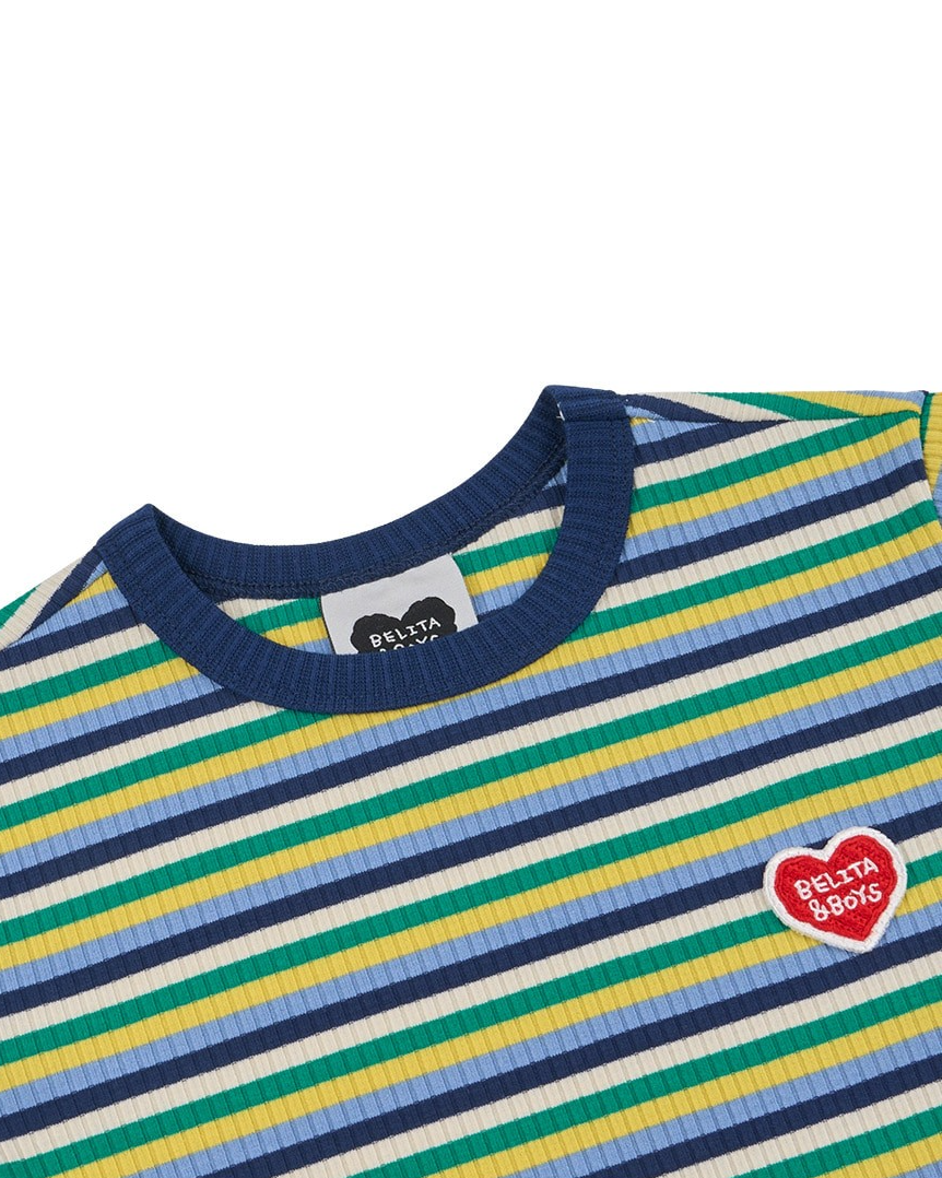 [SET] Blue Colorful Stripe Short One Mile