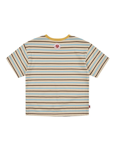[SET] Yellow BB Heart Multi Stripe Shorts