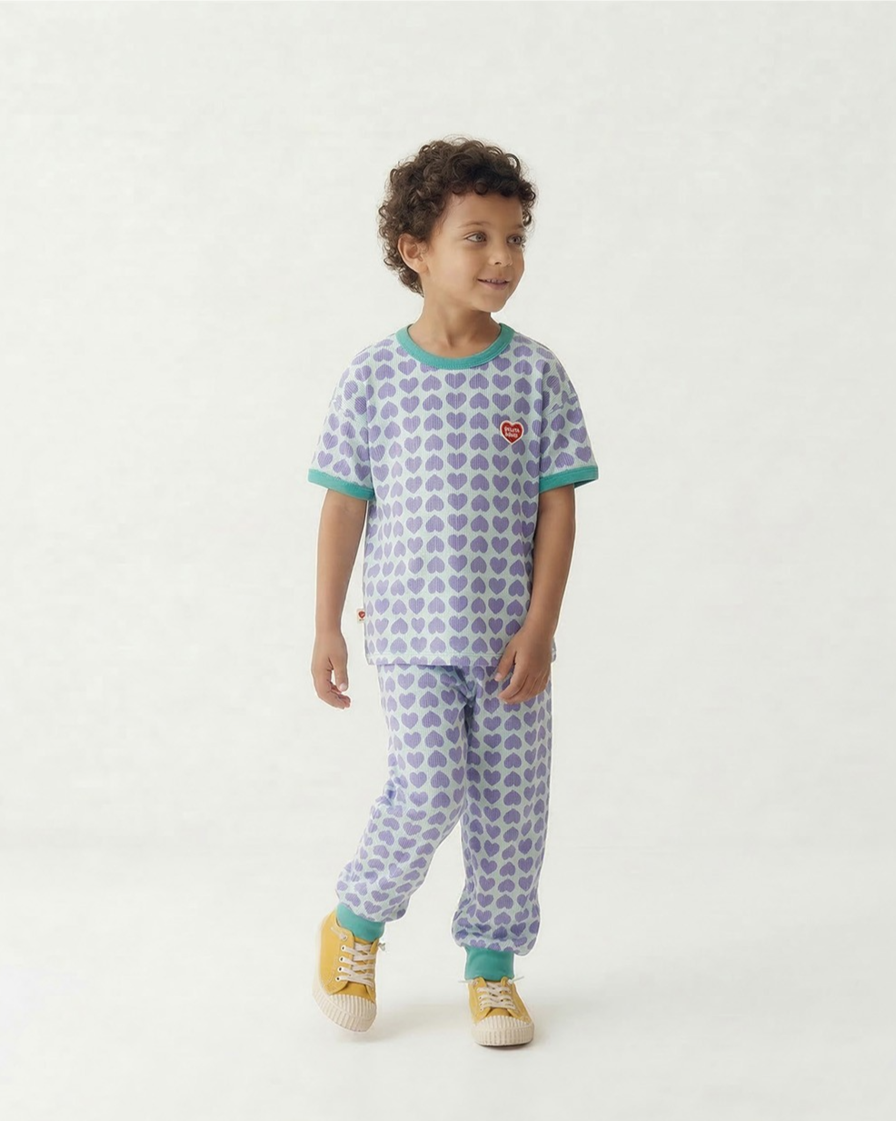 Violet BB Heart Pattern One Mile Short Sleeve