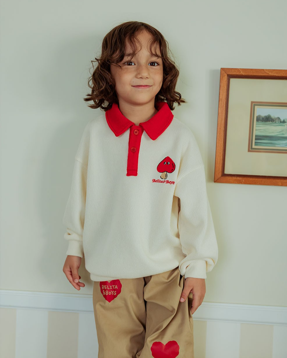 Cream Mushroom Collar Knit Sweater