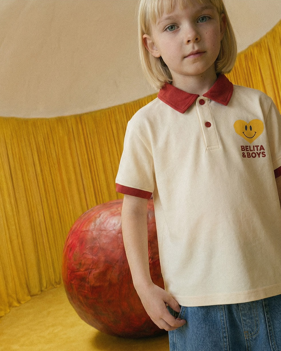 Red Smile Heart Collar Shirt