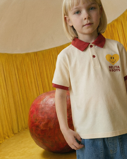 Red Smile Heart Collar Shirt