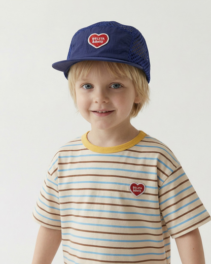 Blue BB Heart Mesh Camp Cap