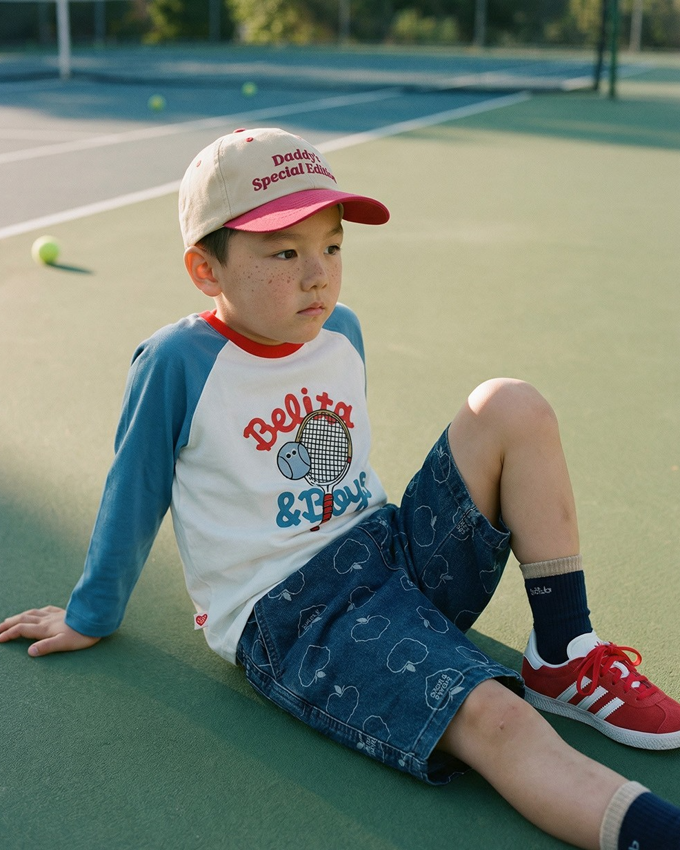 Blue Tennis Raglan Long Sleeve