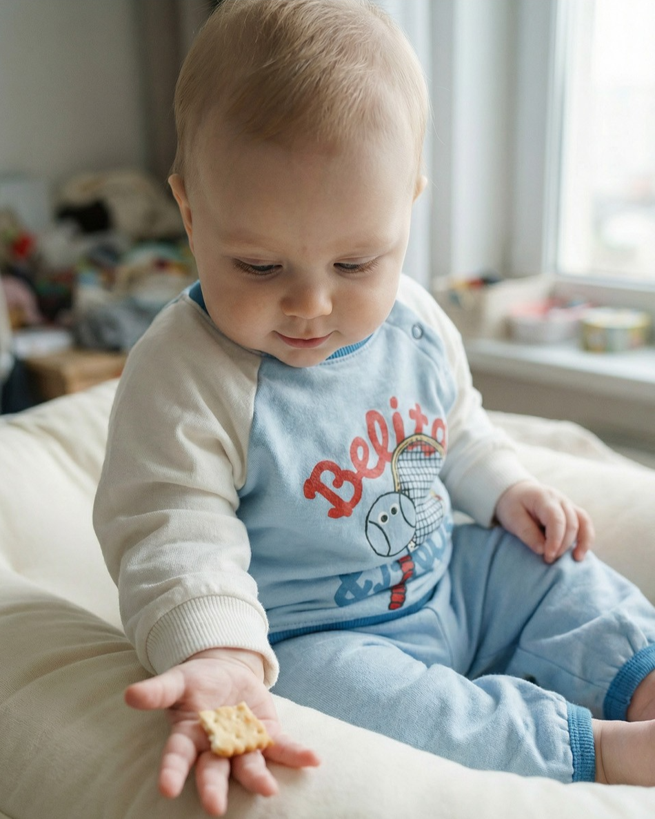 [BABY SET] Light Blue Tennis Color Block Jogger