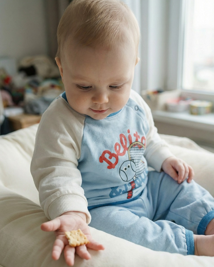 [BABY SET] Light Blue Tennis Color Block Jogger