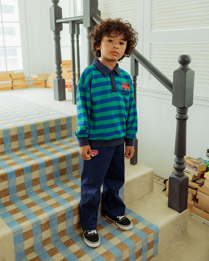 Navy BB Heart Woven Pants