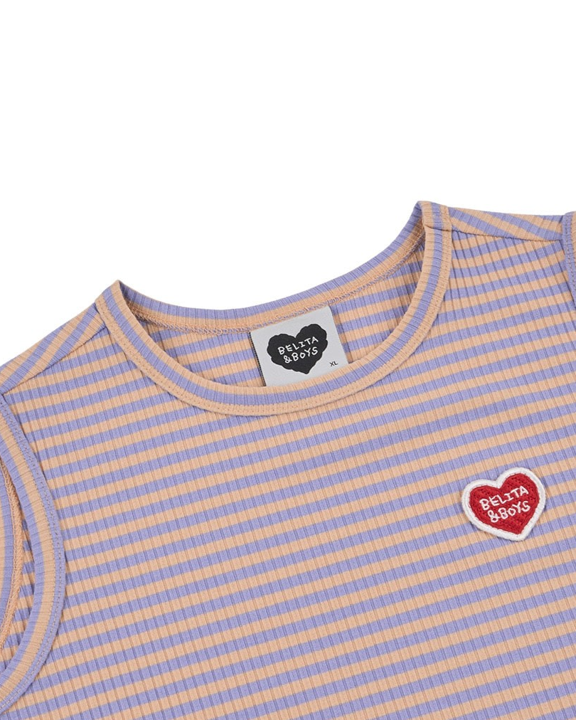 [SET] Violet BB Heart Stripe Sleeveless Shorts