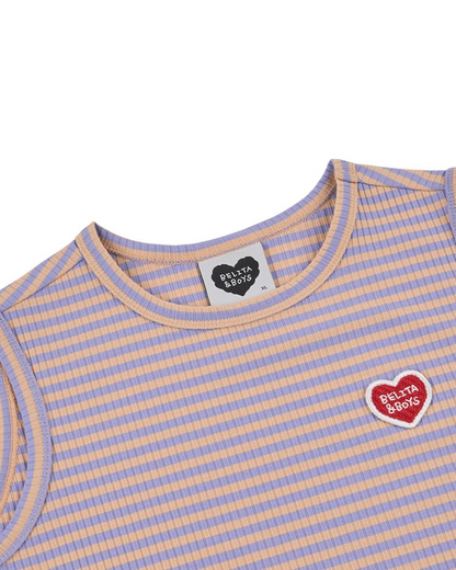[SET] Violet BB Heart Stripe Sleeveless Shorts