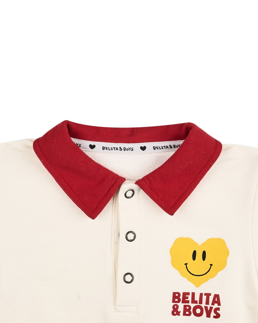 BABY Red Smile Heart Collar Jumpsuit