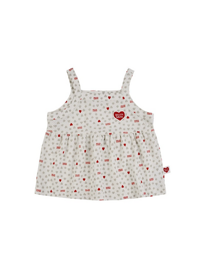 [BABY GIRL SET] Light Grey Heart Star Mesh Sleeveless Shorts