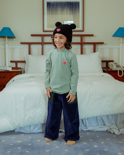 Black BB Heart Bear Beanie