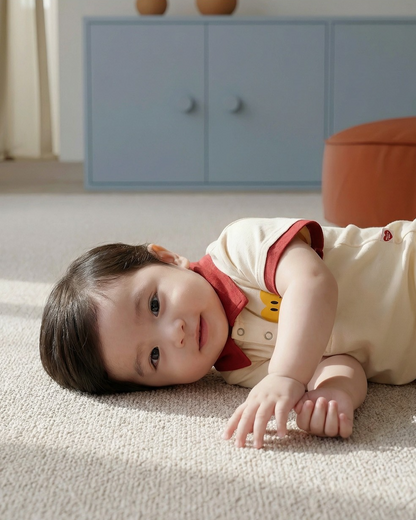 BABY Red Smile Heart Collar Jumpsuit