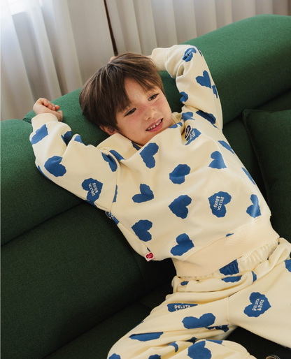 [SET] Blue Heart Pattern Jogger