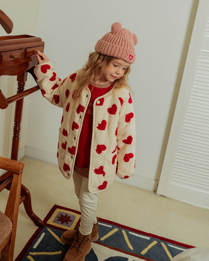 Pink BB Heart Bear Beanie