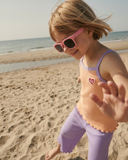 [GIRL SET] Orange BB Heart Two-Tone Sleeveless One Mile