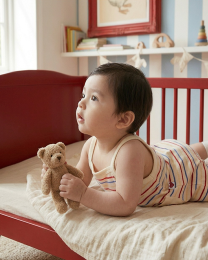 BABY Cream Bubble Apple Rainbow Stripe Terry Overall