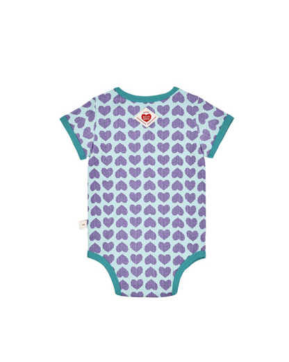 BABY Violet BB Heart Pattern Short Bodysuit