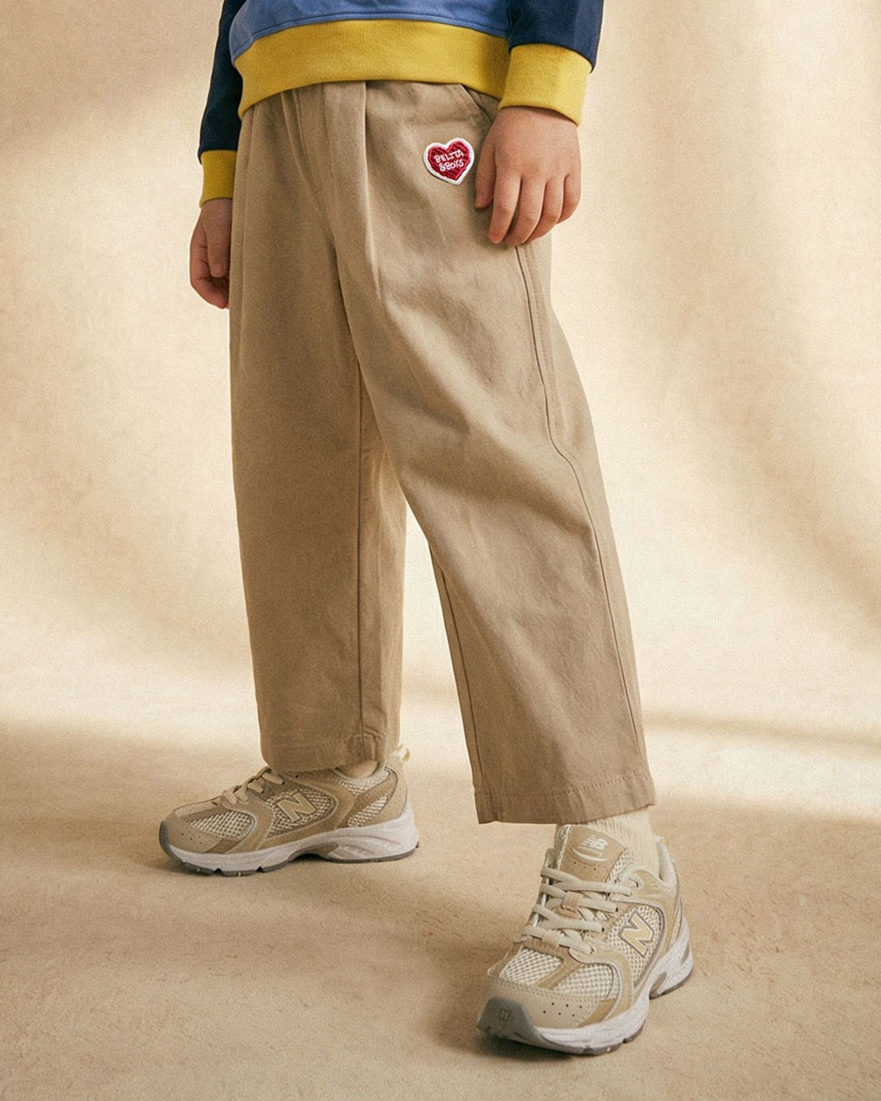 Beige BB Heart Woven Pants