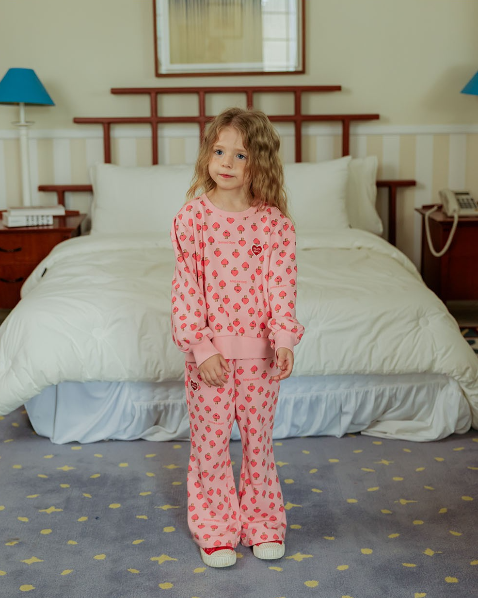 GIRL Pink Mushroom Pattern Frill Sweatshirt