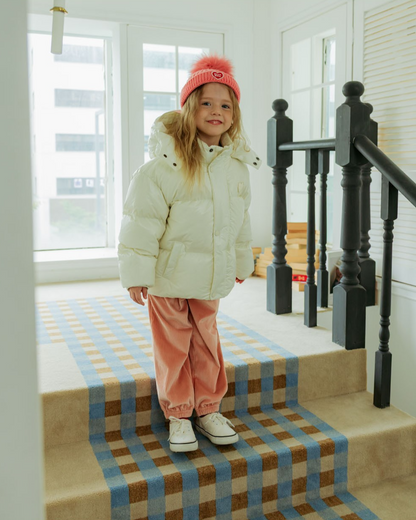 Pink BB Heart Pompom Beanie
